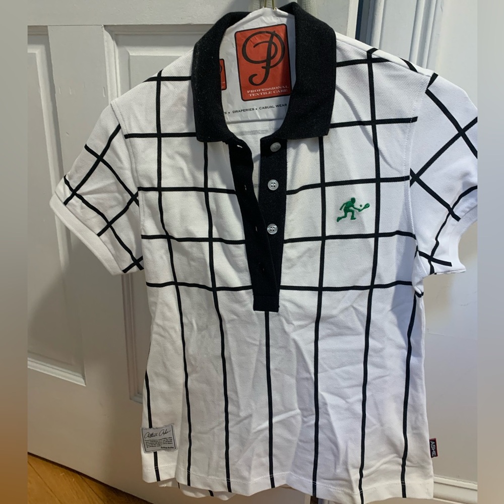 Rowing Blazers Black and White Grid Polo Shirt